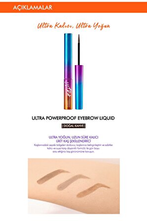 Kalıcı Likit Kaş Şekillendirici Ultra Powerproof Eyebrow Liquid [Neutral Brown]